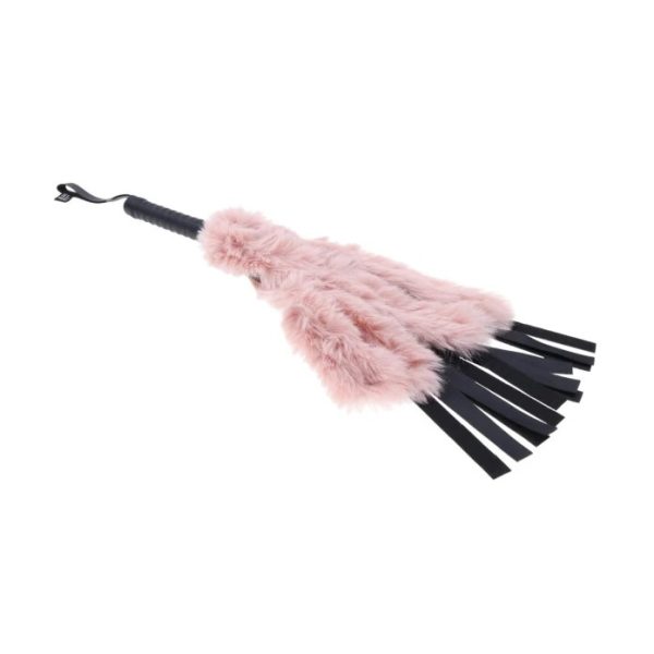 "Chutes en Faux Fourrure Noire de l'Impact Brat Faux Fur Flogger"