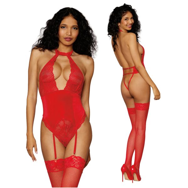 Teddy en Dentelle avec Jaretelles - 12666 - Dreamgirl