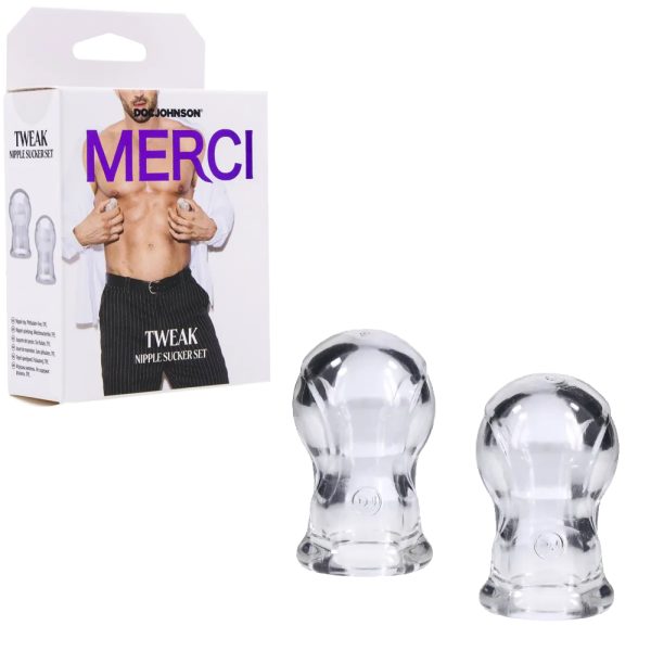"Plaisir intense avec les Tweak Nipple Suckers de la collection Merci!"