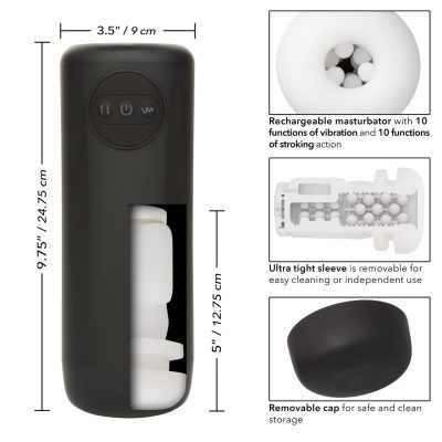 "Rechargez vos sens avec Vibrating and Thrusting Stroker."