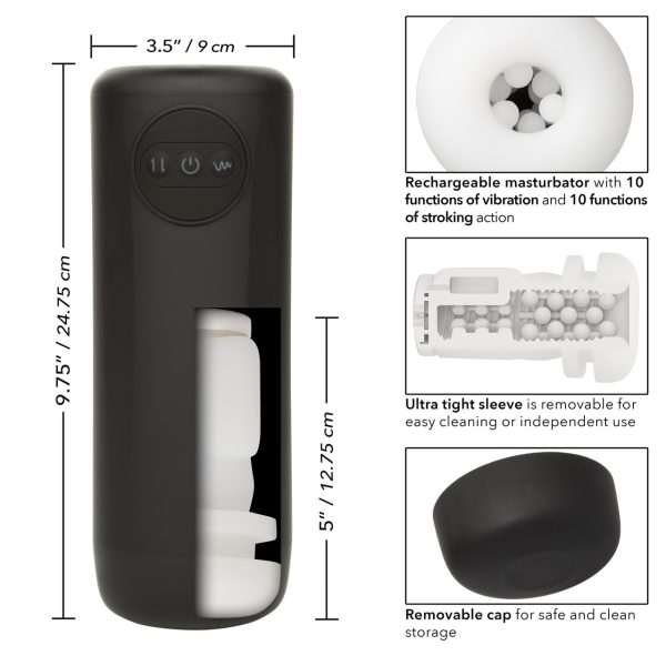 "Rechargez vos sens avec Vibrating and Thrusting Stroker."