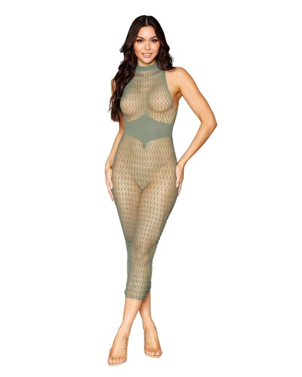 Captivez l'imagination avec la Robe en Filet Géométrique de Lingerie.