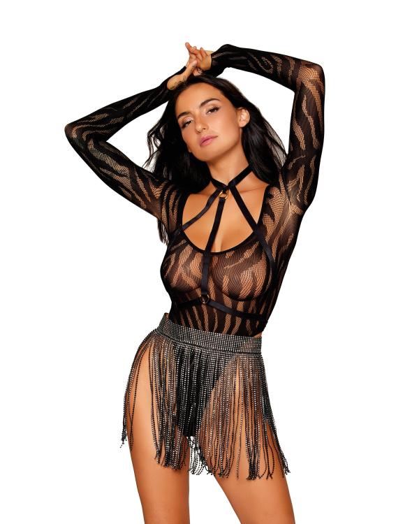 "Sensualité Élégante : Ensemble Teddy et Harnais"
