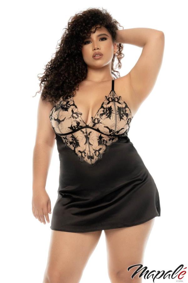 Séduction Assurée avec le Babydoll en Dentelle de Grande Taille de Mapalé