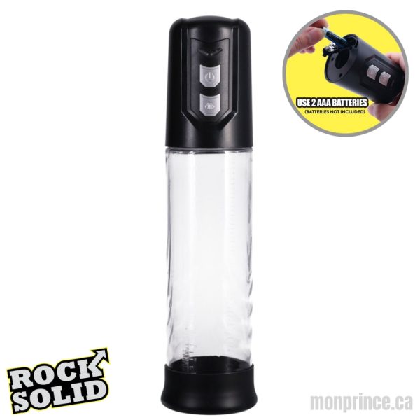 Obtenez des érections plus grosses avec la Pompe à Pénis Automatique Rock Solid.