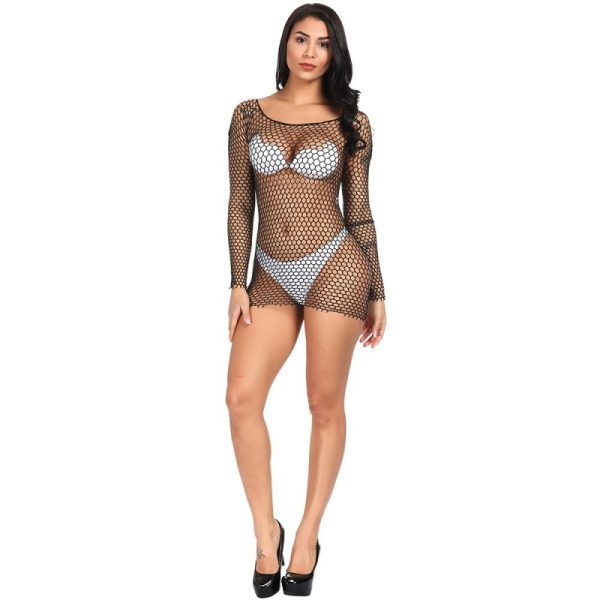 Osez l'Élégance avec la Robe en Gros Filet Noir L'Amour Réunit