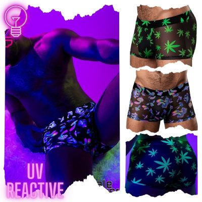 Boxer en mesh réactif aux UV - Vue avant.