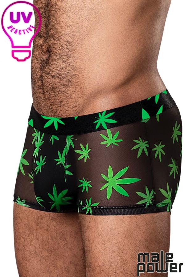 Boxer réactif aux UV de Male Power - Détail des matériaux.