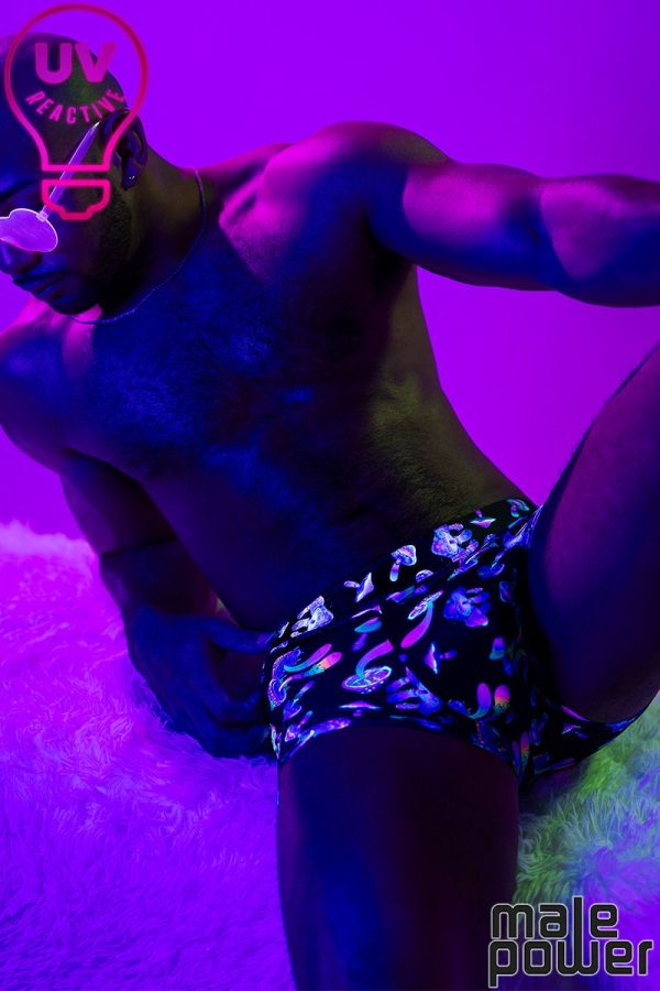 Détails de l'imprimé réactif aux UV du boxer.