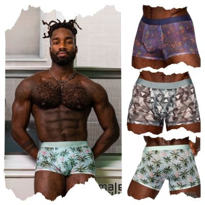 Boxer en mesh semi-transparent sans coutures de Male Power - Vue complète.