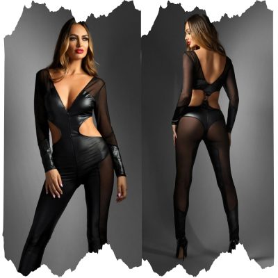 Combinaison en mesh transparent de Fantasy Lingerie - Vue avant.