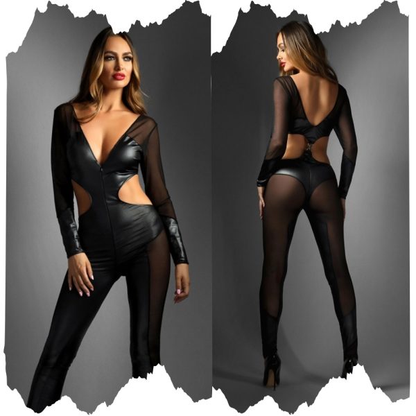 Combinaison en mesh transparent de Fantasy Lingerie - Vue avant.