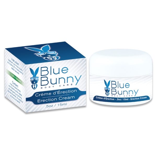 Application de la crème Blue Bunny sur le pénis