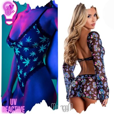 Ensemble 3pcs avec Imprimé Réactif au UV - MSM376 - Magic Silk