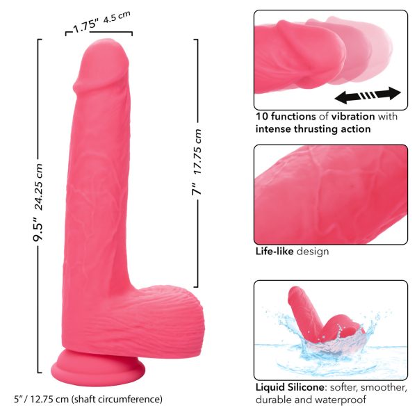 Gode réaliste avec Vibrations et Poussées de la collection Silicone Studs® en action