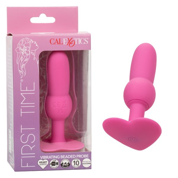 Sonde Anale Vibrante à Billes tenue dans la main pour une perspective de taille.