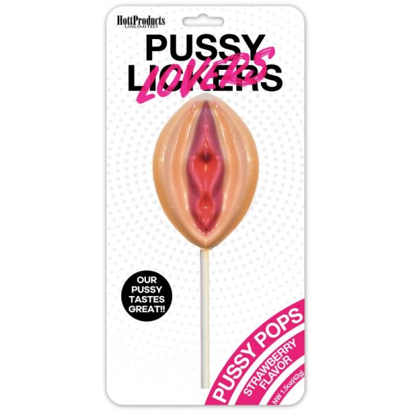 Design en forme de vagin de la Sucette Pussy Lickers.