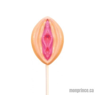Vue rapprochée de la Sucette Pussy Lickers.