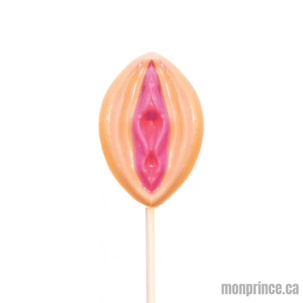 Vue rapprochée de la Sucette Pussy Lickers.