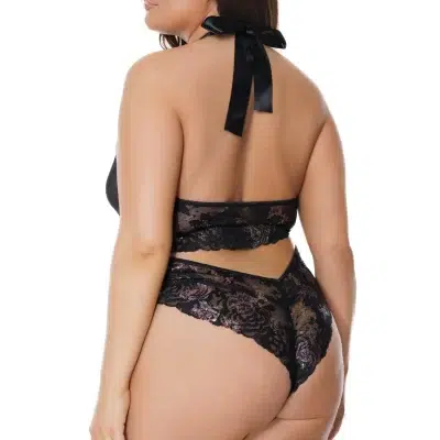Nylon transparent et détails métalliques du teddy Coquette.