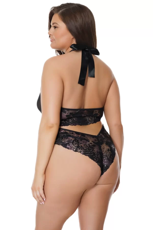 Nylon transparent et détails métalliques du teddy Coquette.