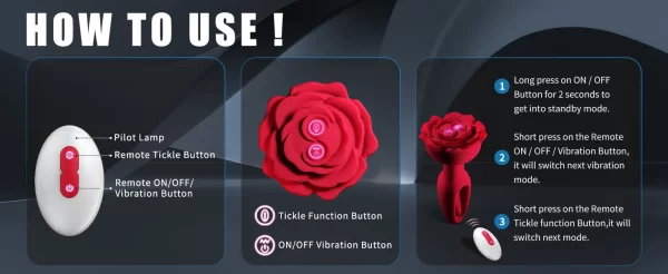 Roomfun - Jouet anal avec 9 modes de vibration et 6 modes de poussée.