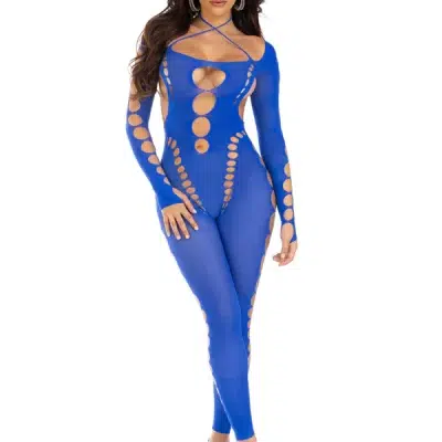 Bodystocking opaque porté comme tenue de festival.