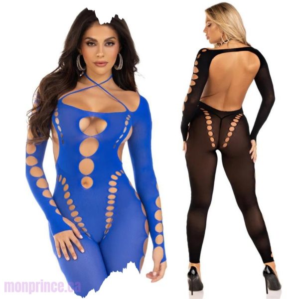 Design élégant avec col torsadé du bodystocking opaque.