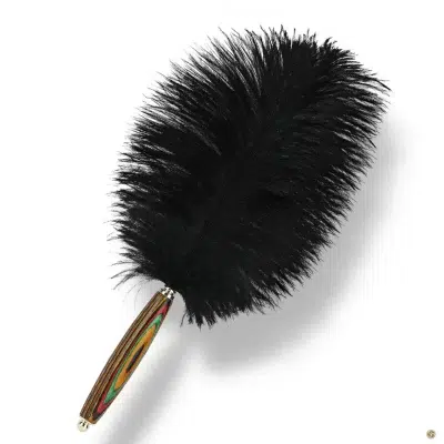 Chatouilleur de luxe en plumes d'autruche Roomfun avec poignée multicolore.