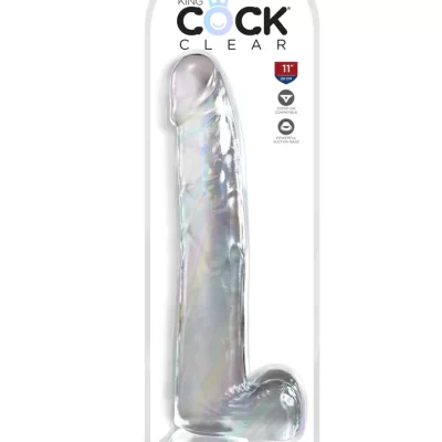 Design réaliste King Cock Clear avec testicules