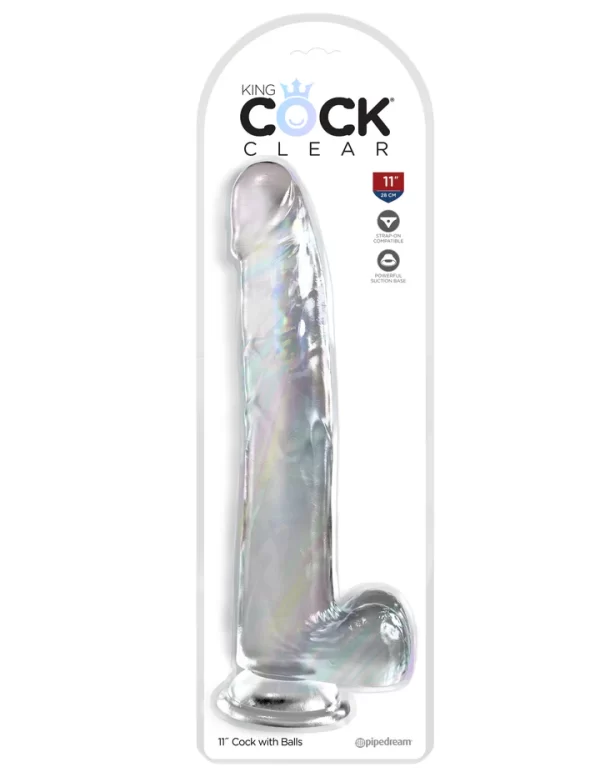Design réaliste King Cock Clear avec testicules