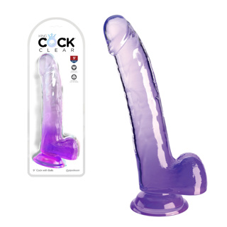 Gode 9 pouces avec Testicules - King Cock Clear – Image 6
