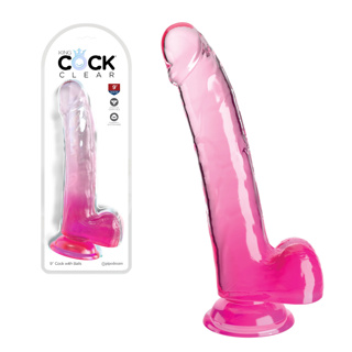 Gode 9 pouces avec Testicules - King Cock Clear – Image 5