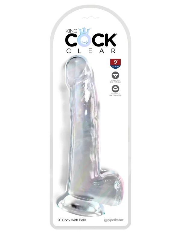Design réaliste King Cock Clear avec testicules