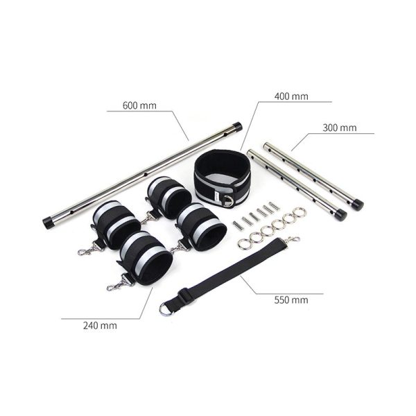Menottes ajustables avec barre d'écartement de 30 cm.