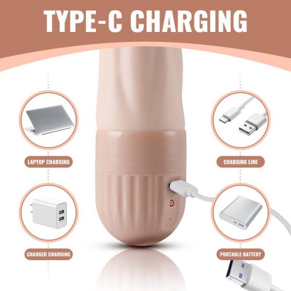 Masturbateur avec alimentation rechargeable via USB.