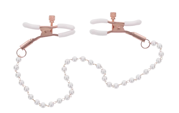 Chaîne en faux perles des pinces mamelons Peaches n’ CreaMe Pearl.
