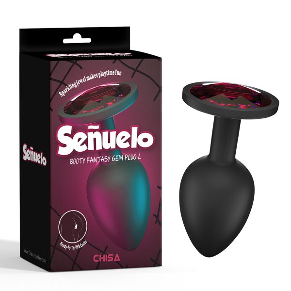 Plug anale en silicone large ornée d'un bijou Senuelo