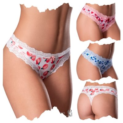 Vue de profil du string en microfibre extensible.