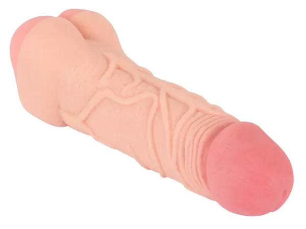 Masturbateur modèle vagin du 2en1 Extension + Masturbateur, dimensions 22,1 cm x 5,7 cm.