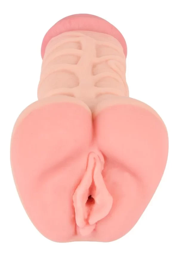 Vue rapprochée du canal de plaisir du modèle vagin avec texture stimulante.