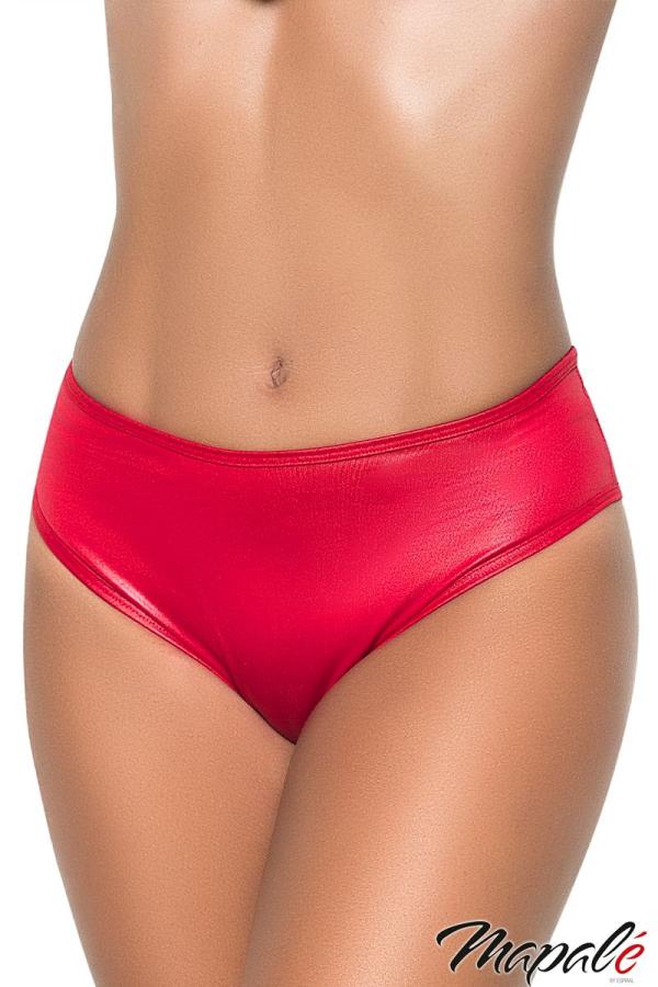 Culotte Taille Haute Brillante de Mapalé en Wet Red
