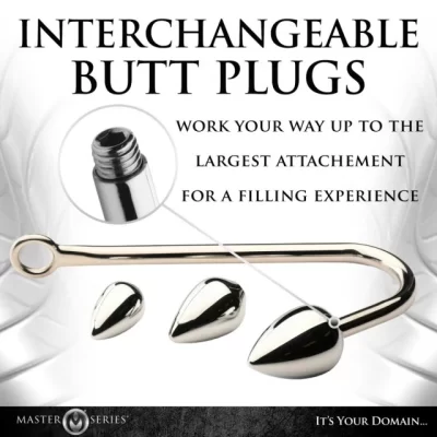 Ensemble Anal Hook – 3 Plugs – Master Series (2) Dimensions des plugs de l'Ensemble Anal Hook : petit, moyen, grand.