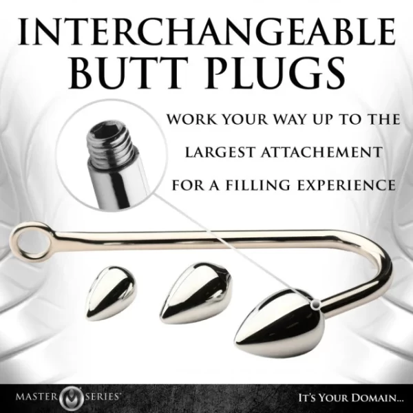 Dimensions des plugs de l'Ensemble Anal Hook : petit, moyen, grand.