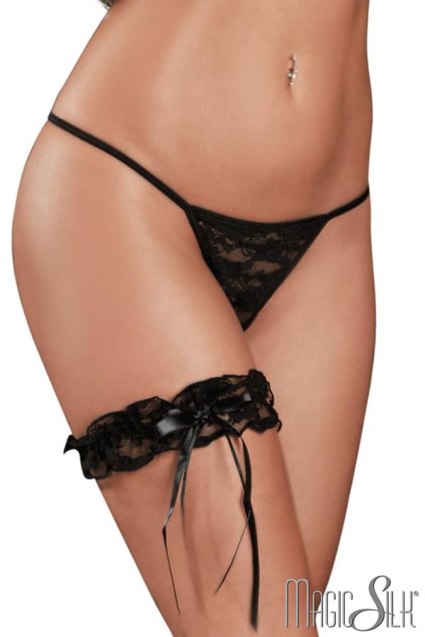 Jarretière en Dentelle de Magic Silk en noir