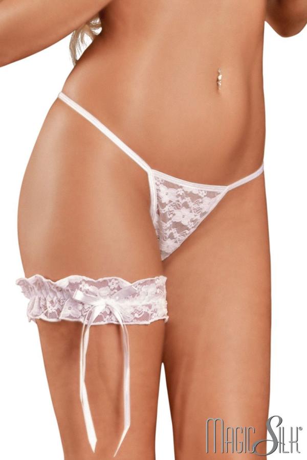 Jarretière en Dentelle de Magic Silk en blanc