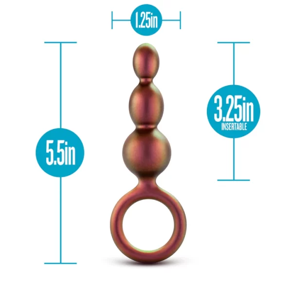 Plug Anale Beaded Loop - Hypoallergénique et compatible avec les lubrifiants à base d'eau.