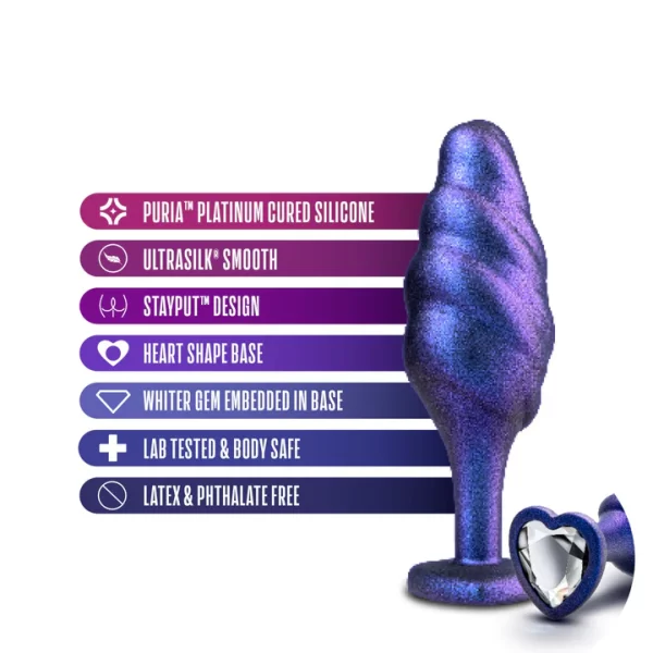 Tête effilée et ondulations douces de la plug Bumped Bling pour des sensations supplémentaires.