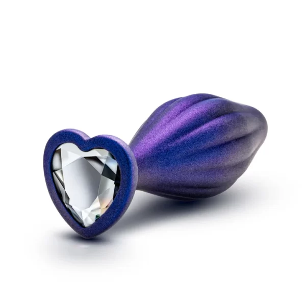 Plug anale en silicone Wavy Bling avec base en forme de cœur.