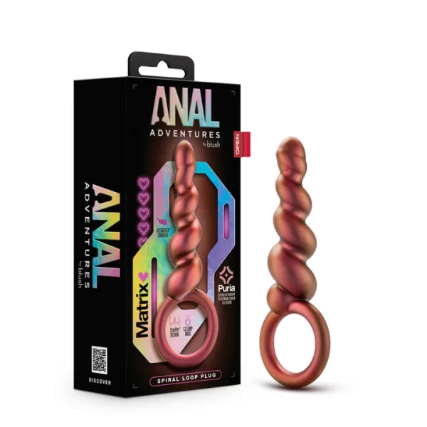 Silicone Puria™ et texture UltraSilk® pour un plaisir soyeux avec la Plug Anale Spiral Loop.